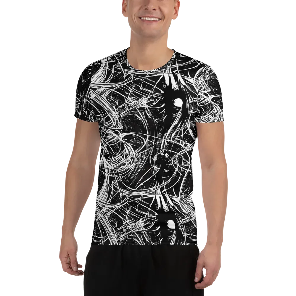 Noir Current on Men's Athletic T-Shirt — Front