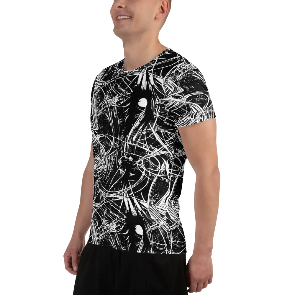 Noir Current on Men's Athletic T-Shirt — Left