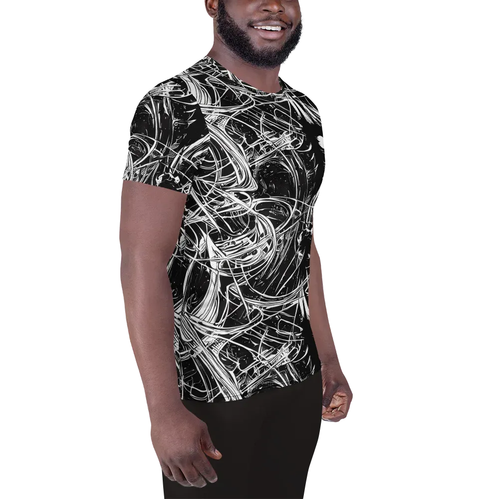 Noir Current on Men's Athletic T-Shirt — Right