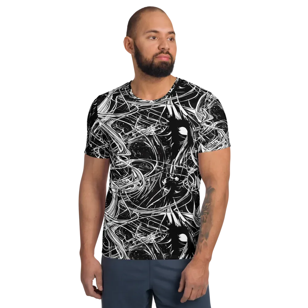 Noir Current on Men's Athletic T-Shirt — Front
