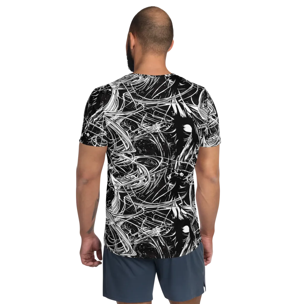 Noir Current on Men's Athletic T-Shirt — Back