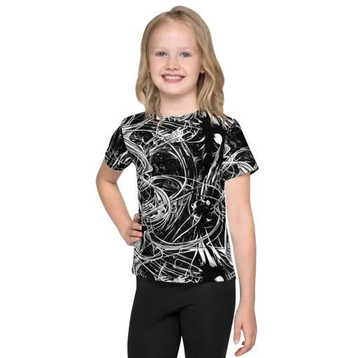 Noir Current on a Kids Crew Neck T-Shirt