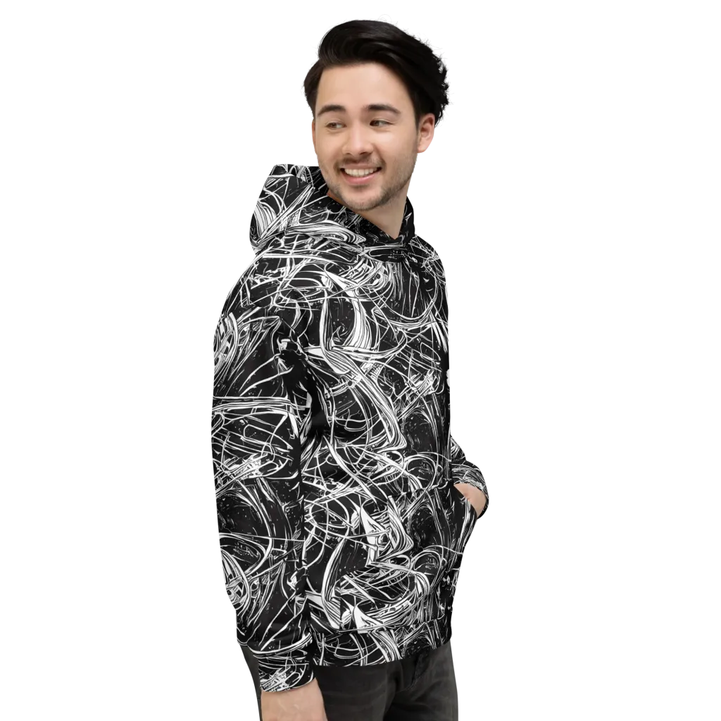 Noir Current on Hoodie — Right