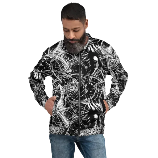 Noir Current on a Bomber Jacket