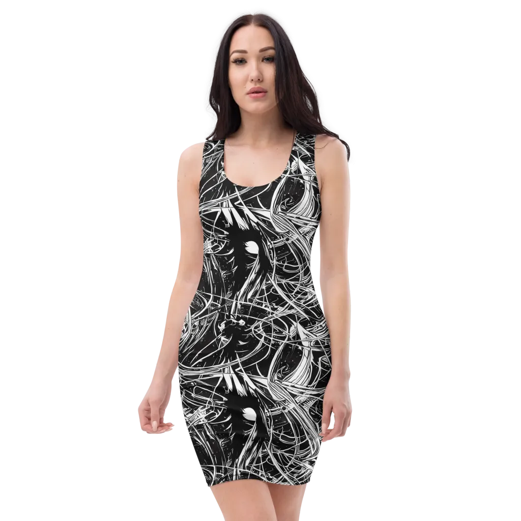 Noir Current on Bodycon Dress — Front