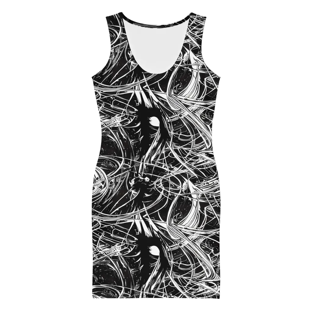 Noir Current on Bodycon Dress — Front