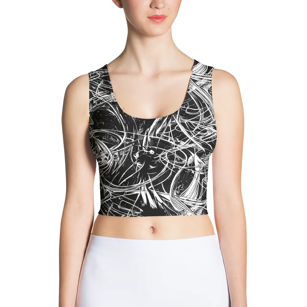Noir Current on Crop Top — Front
