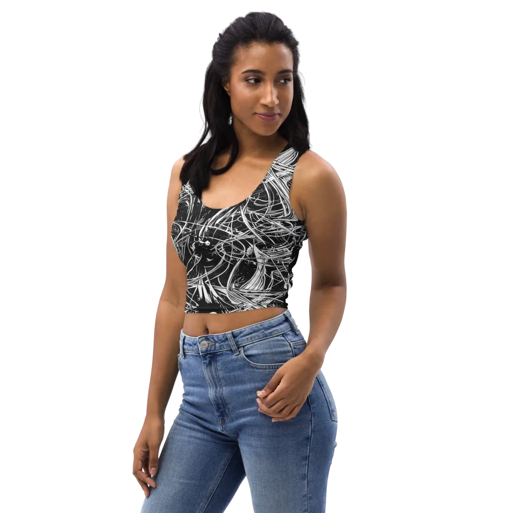 Noir Current on Crop Top — Left Front
