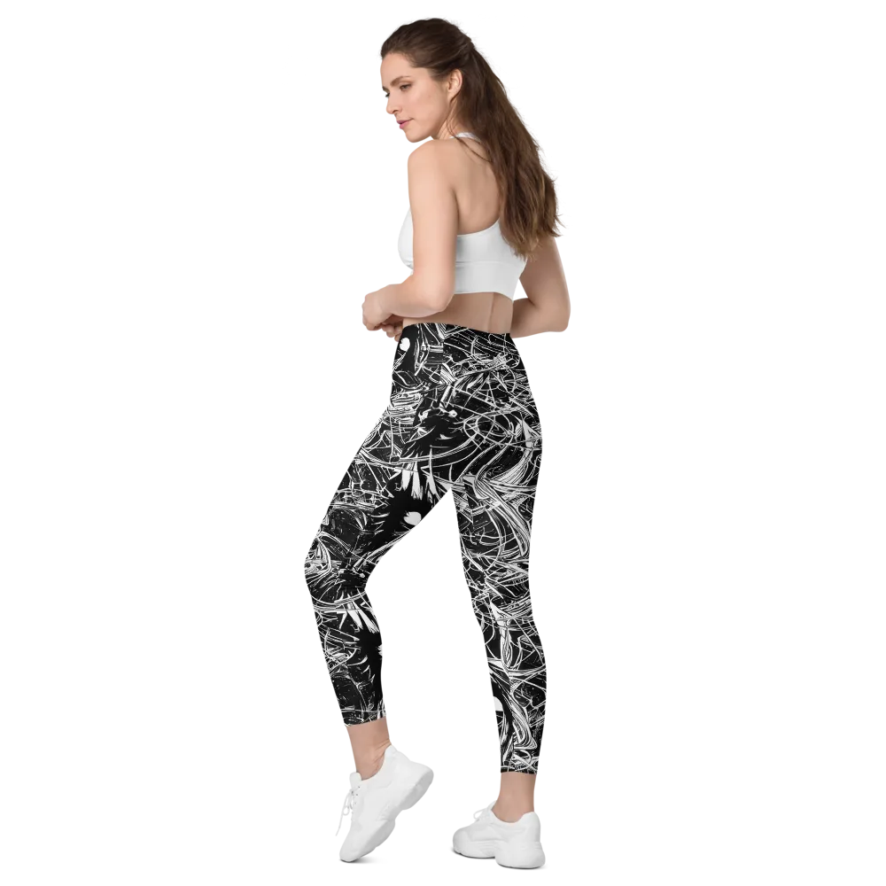 Noir Current on Leggings with Pockets — Left Back