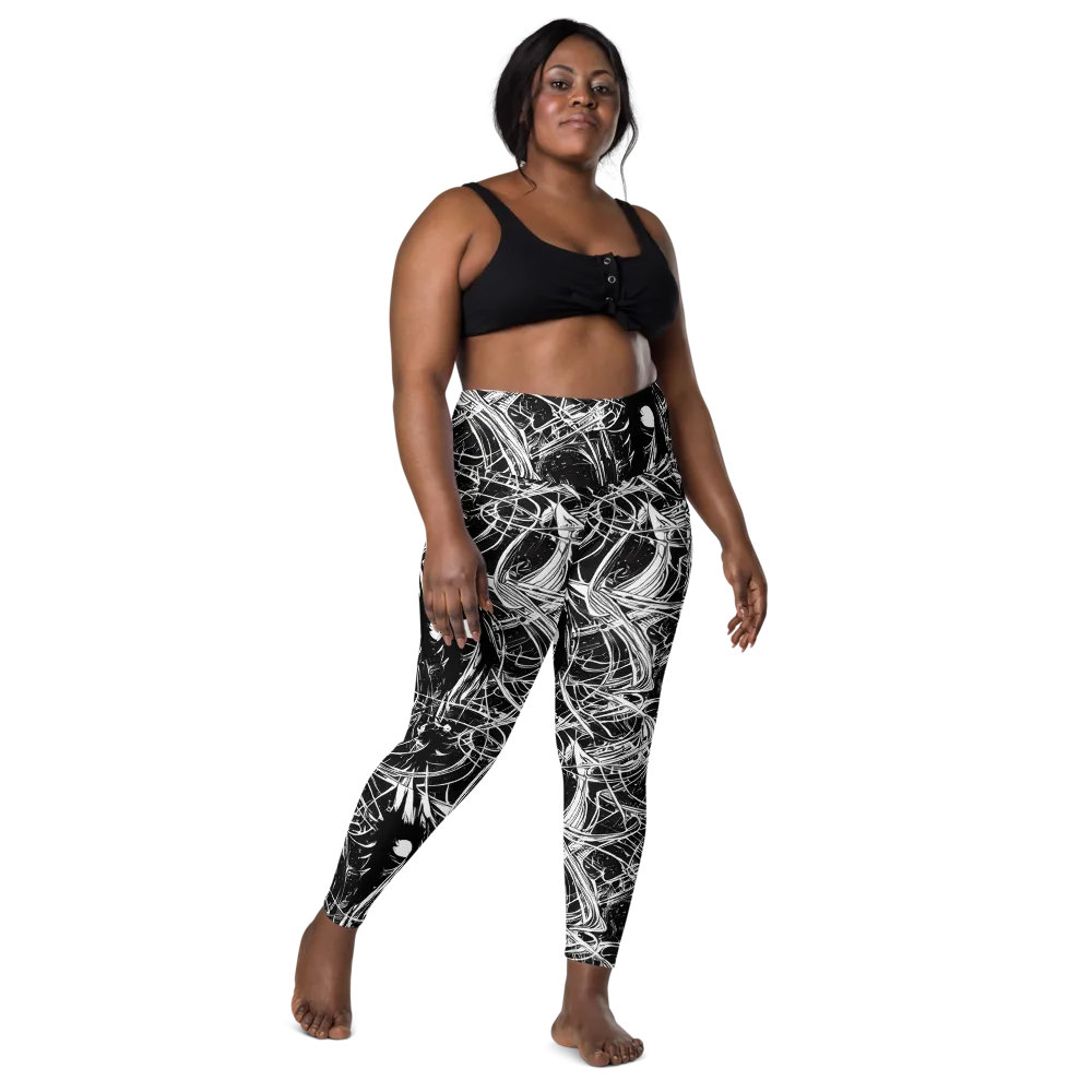 Noir Current on Leggings with Pockets — Front