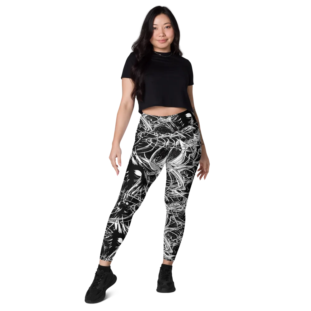 Noir Current on Leggings with Pockets — Front