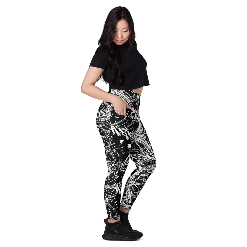 Noir Current on Leggings with Pockets — Right
