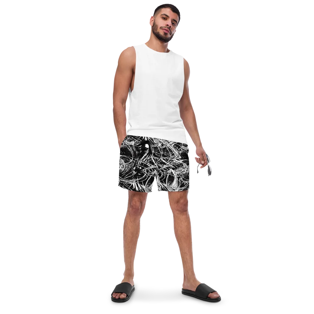 Noir Current on Swim Trunks — Front