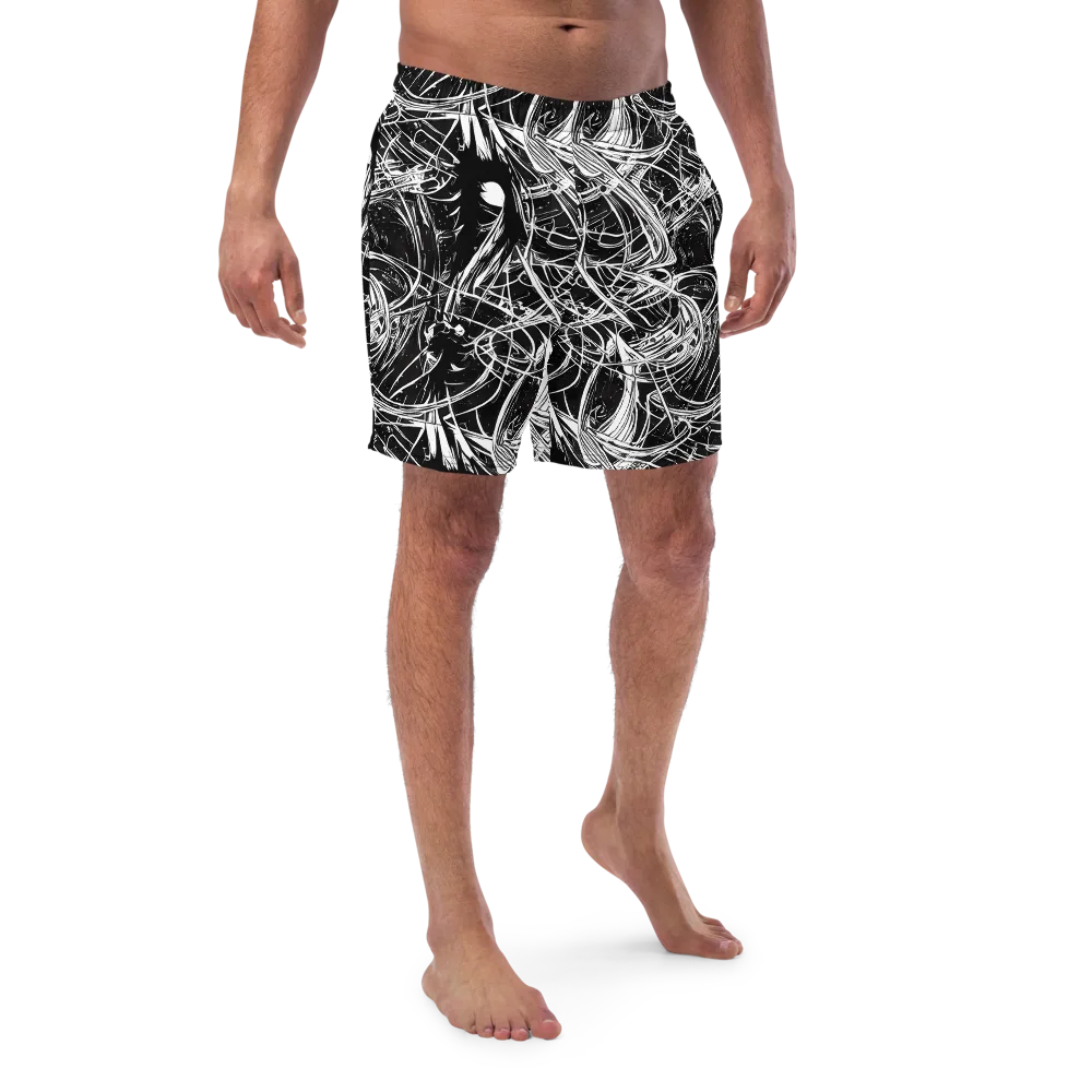 Noir Current on Swim Trunks — Front