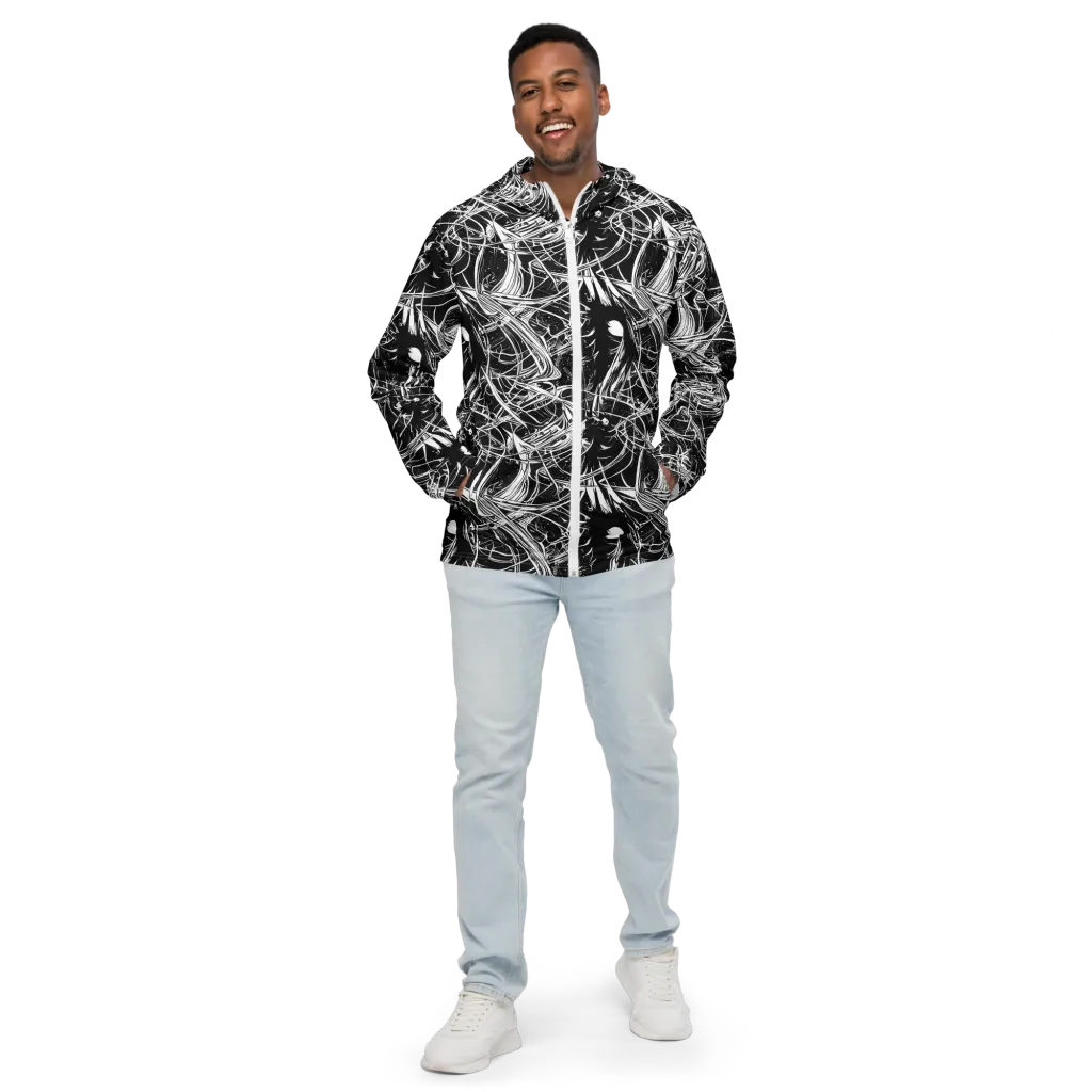 Noir Current on Men's Windbreaker — Front