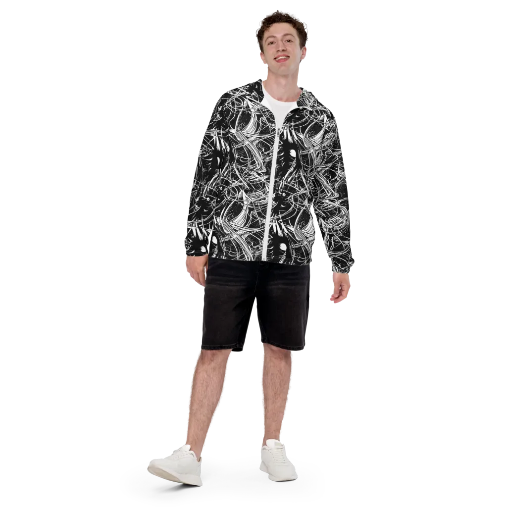 Noir Current on Men's Windbreaker — Front