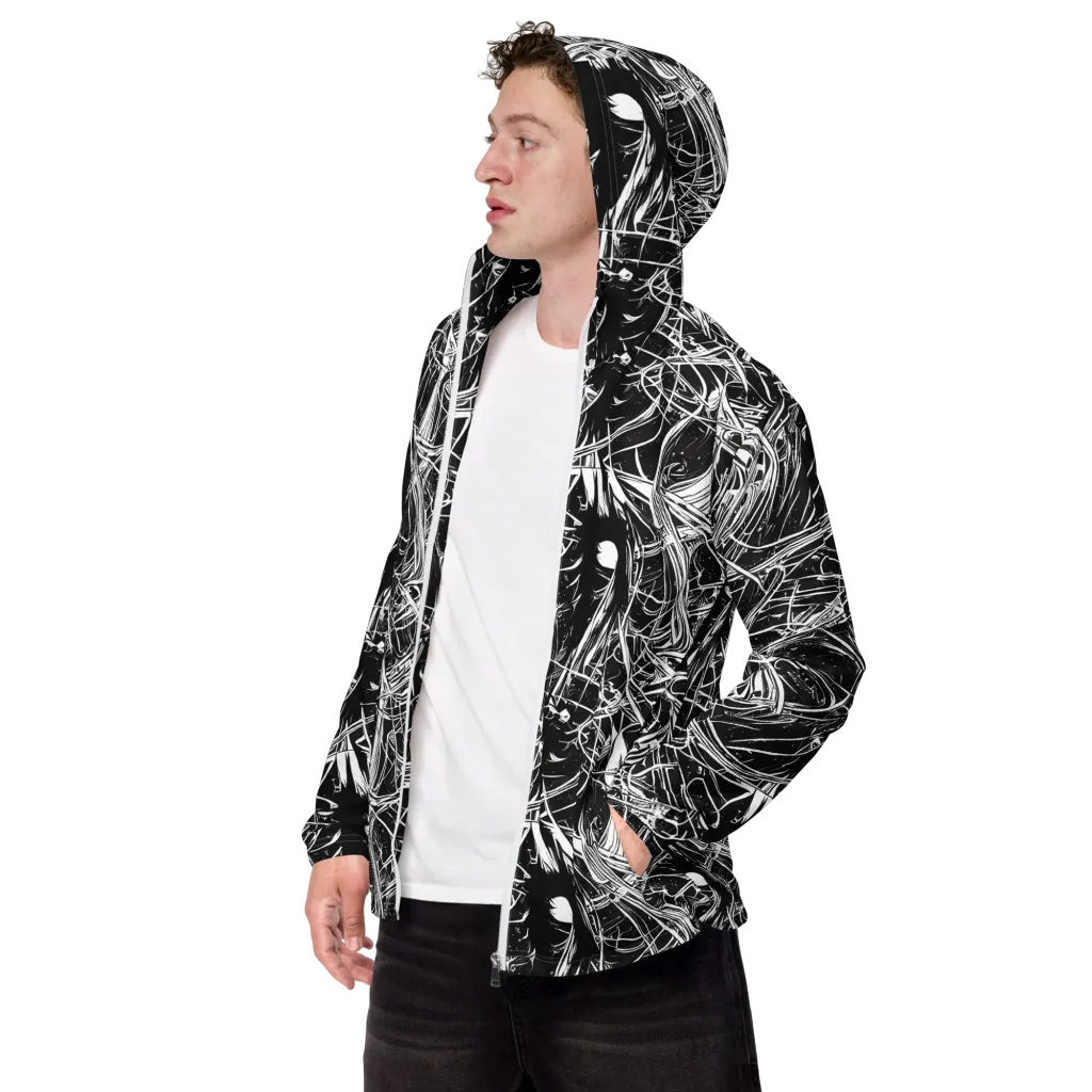 Noir Current on Men's Windbreaker — Left Front