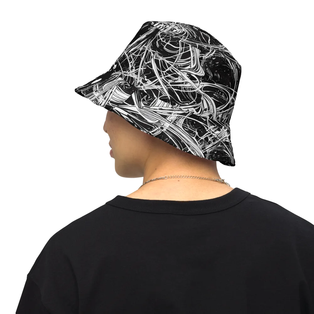 Noir Current on Reversible Bucket Hat — Back Inside