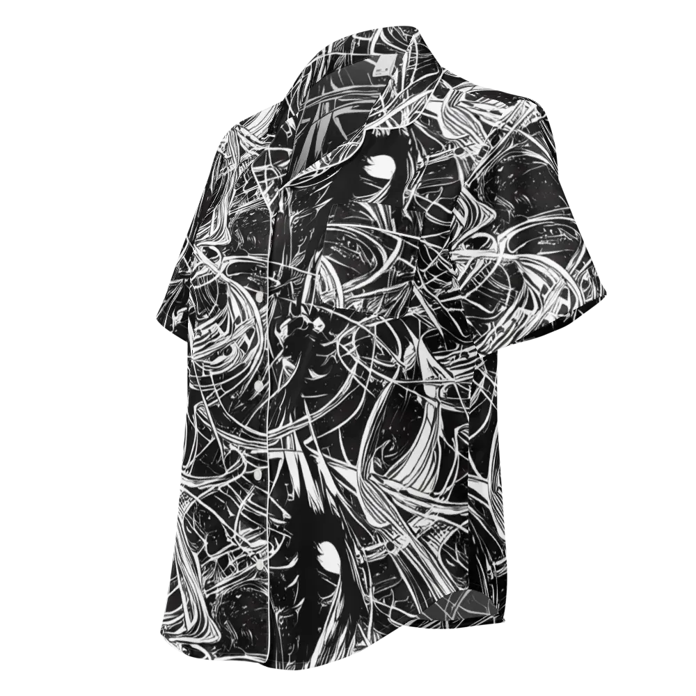 Noir Current on Women's Short Sleeve Pajama Top — Left Front