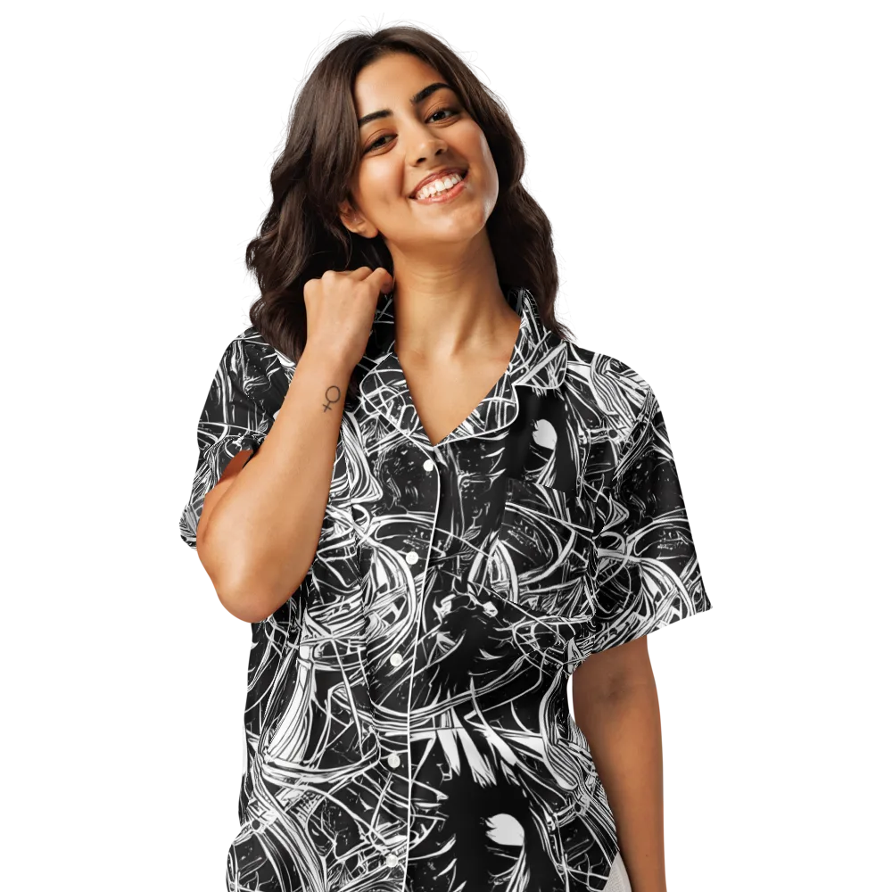 Noir Current on Women's Short Sleeve Pajama Top — Front