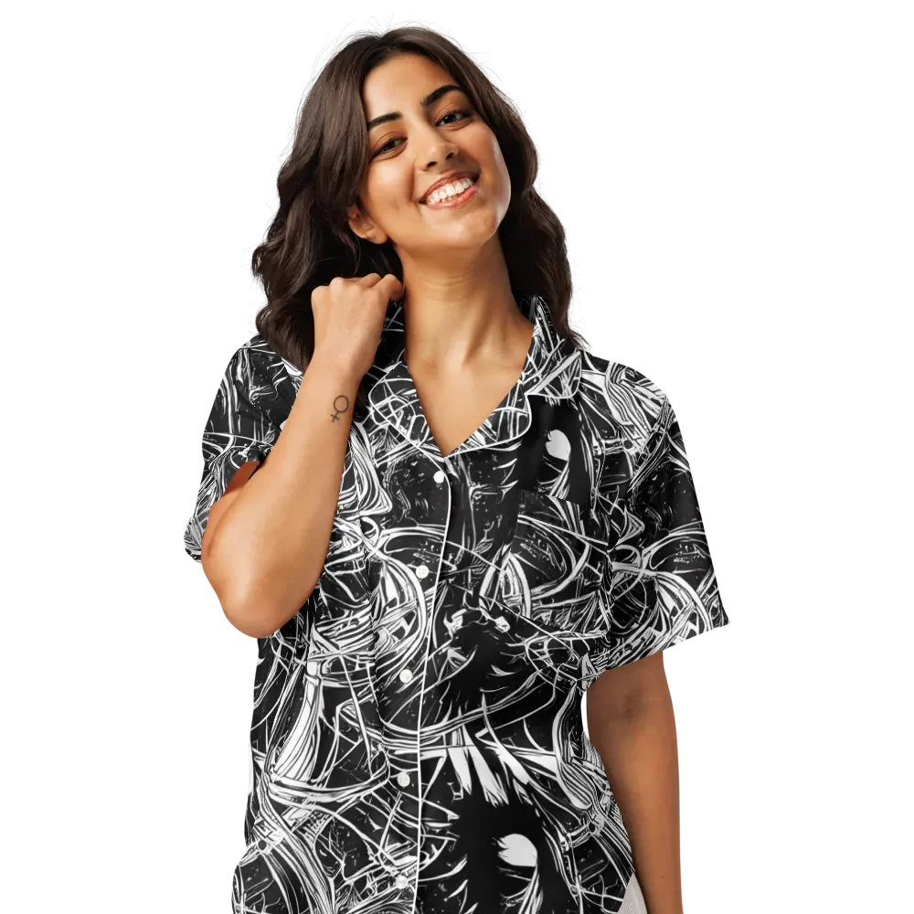 Noir Current on Women's Short Sleeve Pajama Top — Front