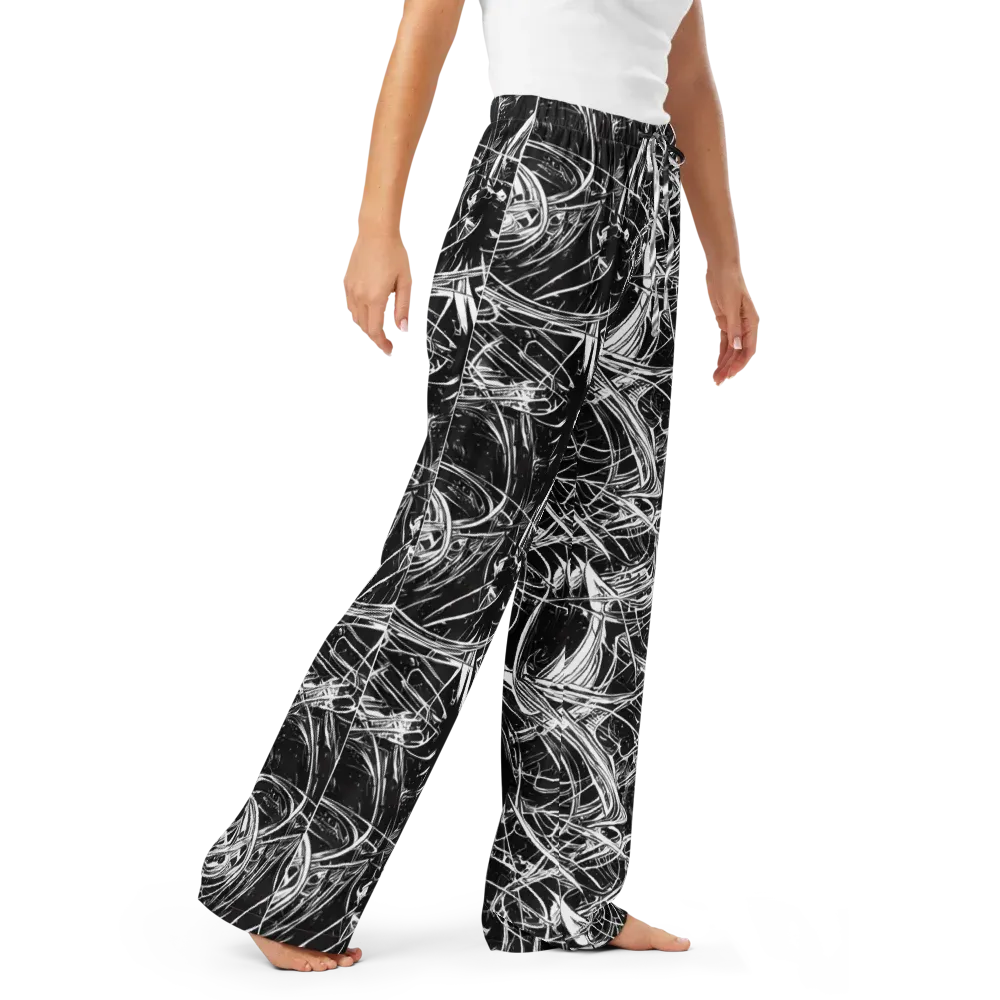 Noir Current on Women's Pajama Pants — Right Front