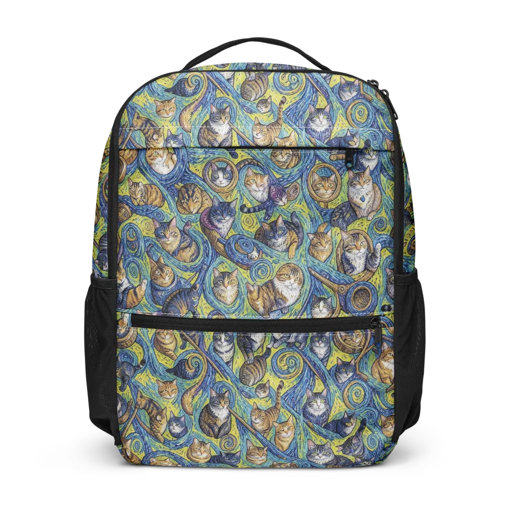 Whiskered Starry Night on Utility Backpack — Front