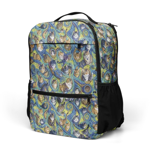 Whiskered Starry Night on a Utility Backpack