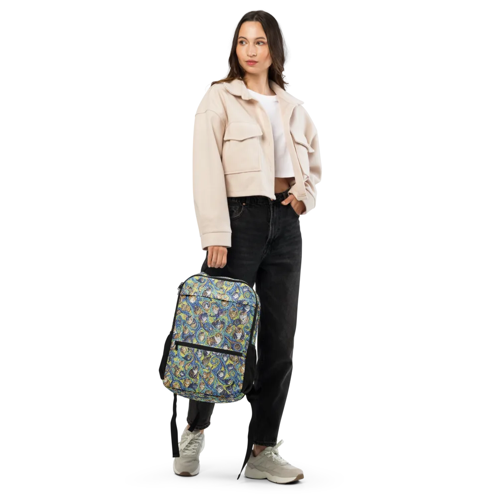 Whiskered Starry Night on Utility Backpack — Front