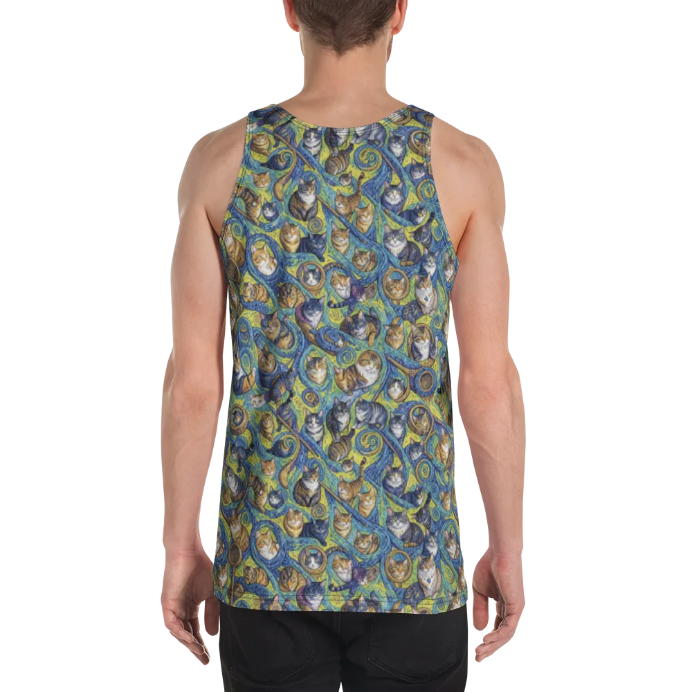 Whiskered Starry Night on Men's Tank Top — Back