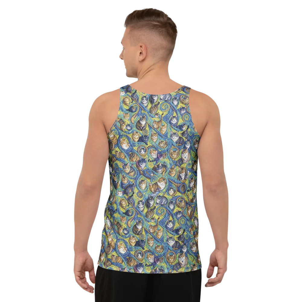 Whiskered Starry Night on Men's Tank Top — Back