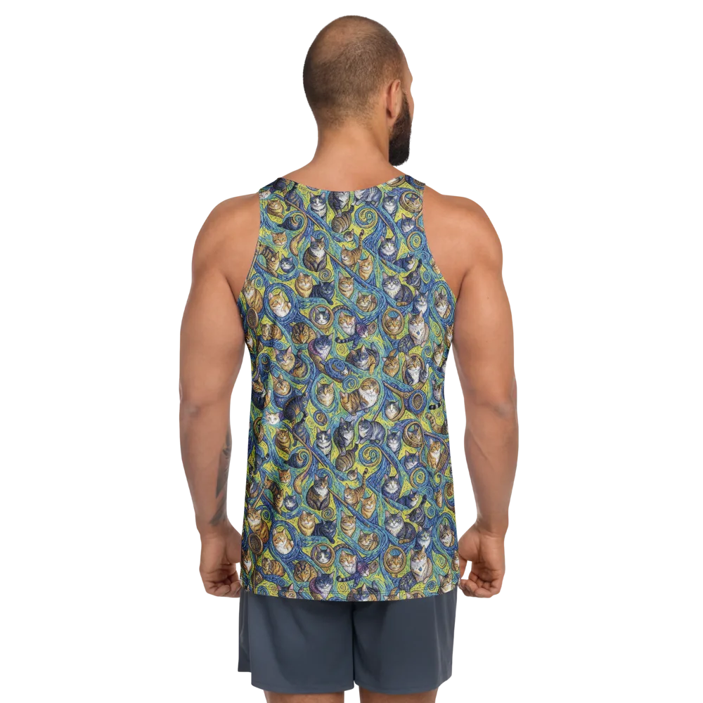 Whiskered Starry Night on Men's Tank Top — Back