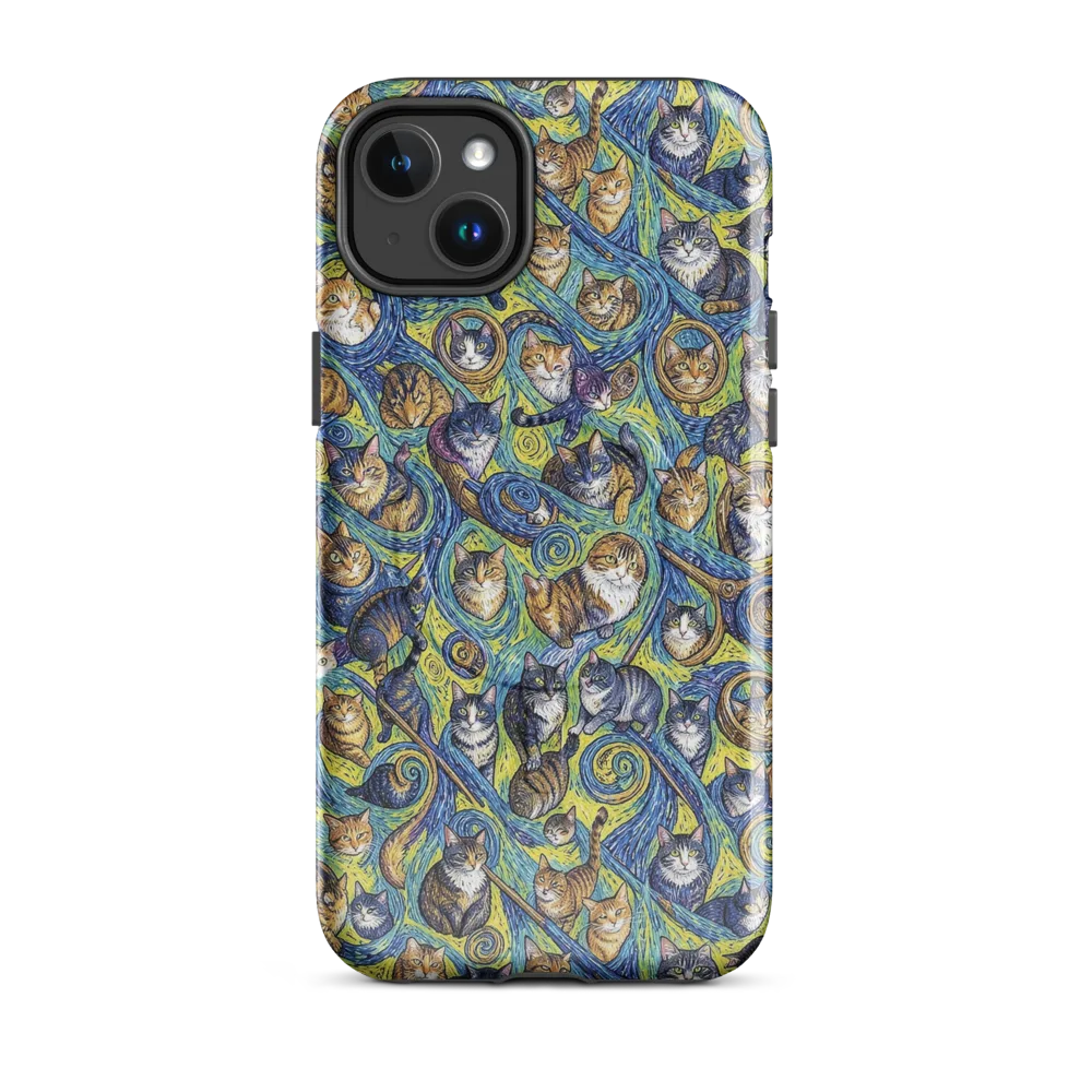 Whiskered Starry Night on MagSafe Tough Case for iPhone® — Front