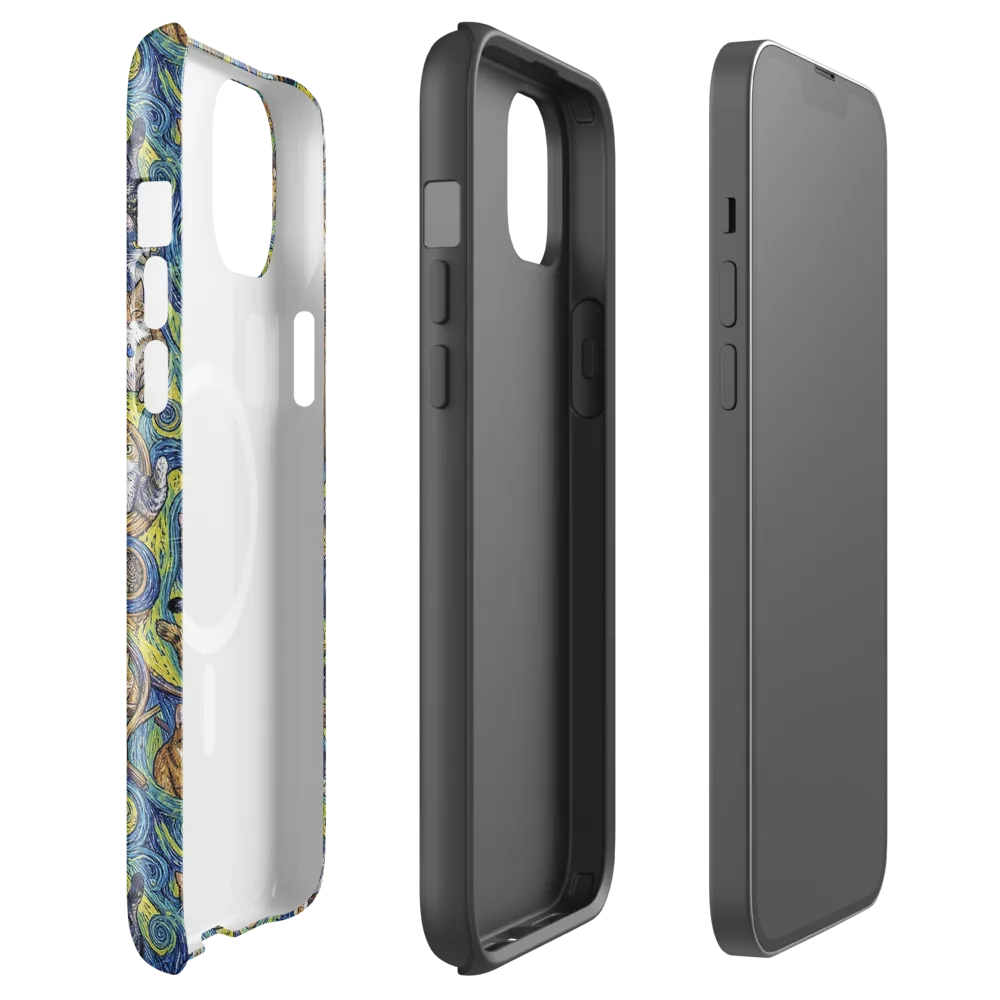 Whiskered Starry Night on MagSafe Tough Case for iPhone® — Front