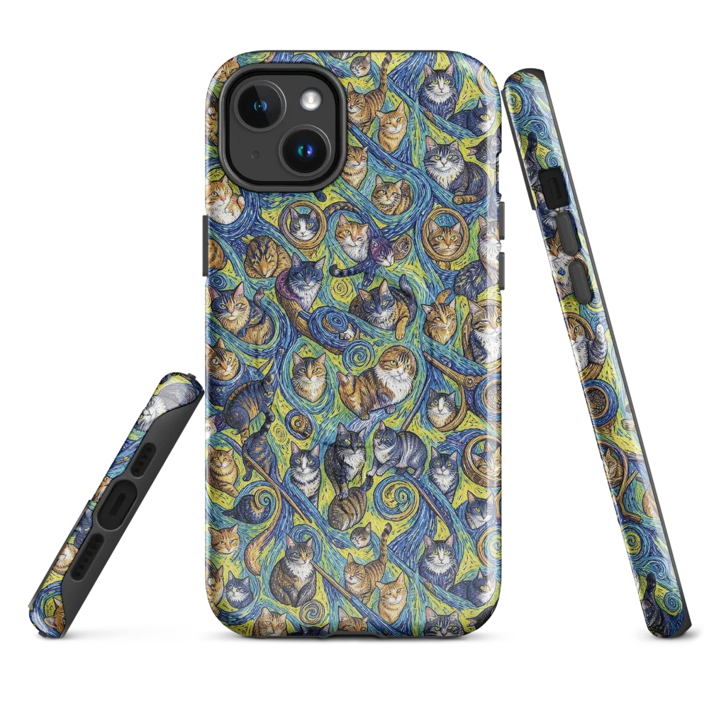 Whiskered Starry Night on MagSafe Tough Case for iPhone® — Front