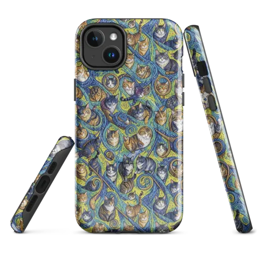 Whiskered Starry Night on a MagSafe Tough Case for iPhone®