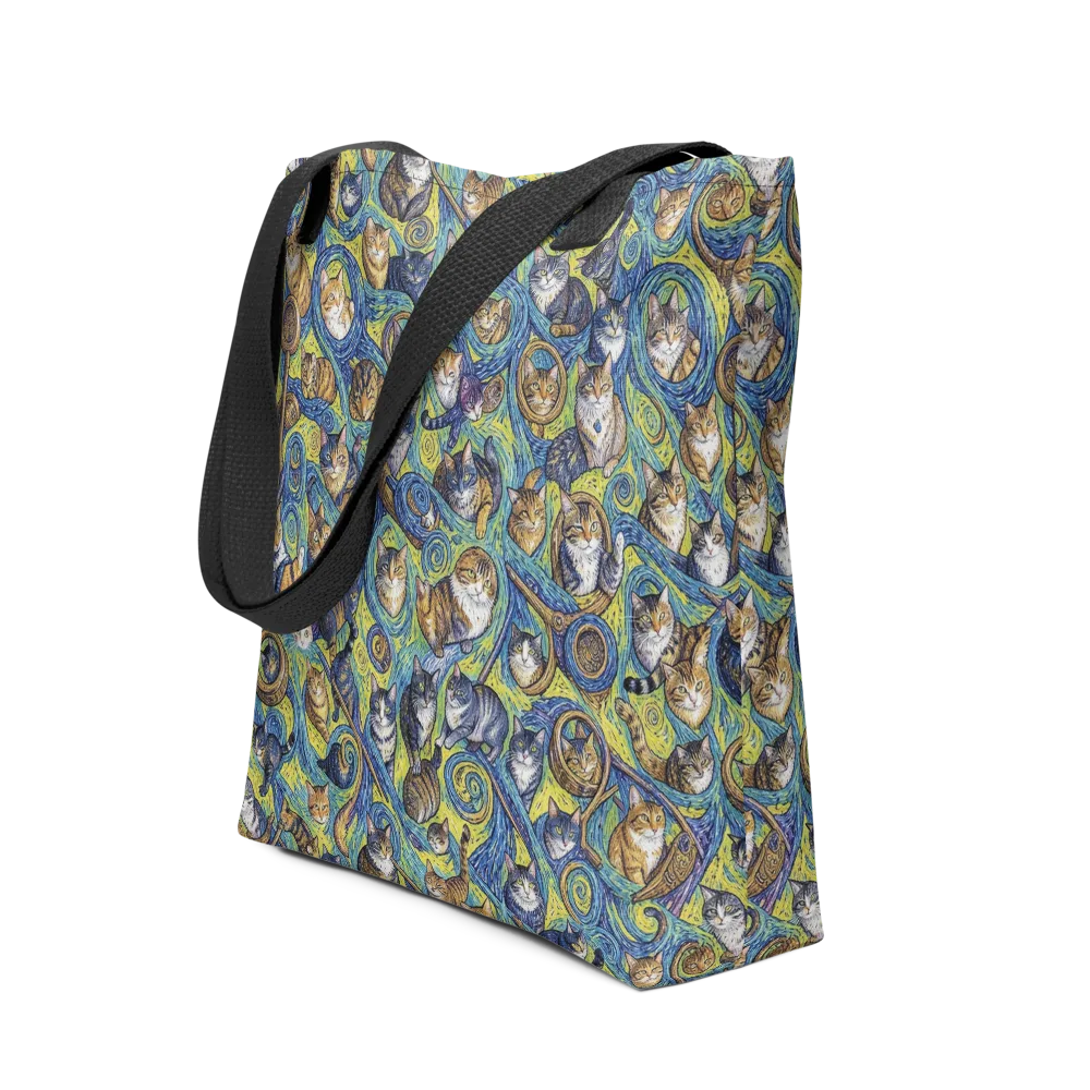 Whiskered Starry Night on Tote Bag — Front
