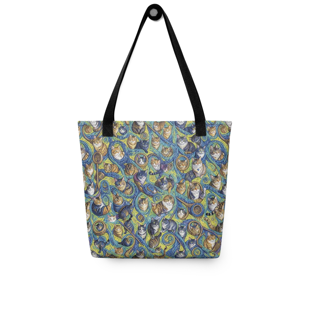 Whiskered Starry Night on Tote Bag — Front
