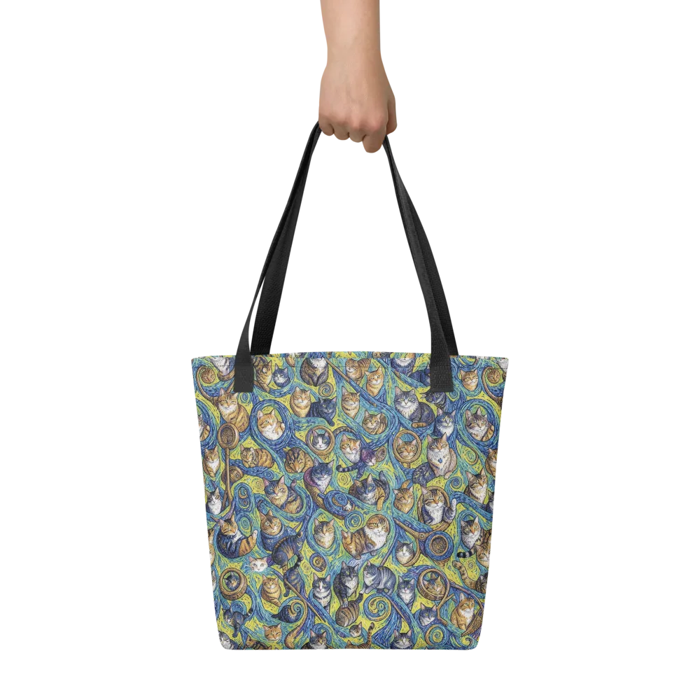 Whiskered Starry Night on Tote Bag — Front
