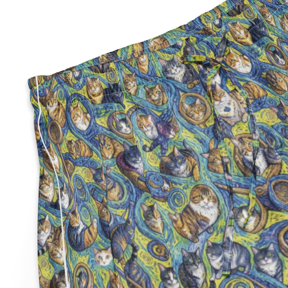 Whiskered Starry Night on Women's Pajama Shorts — Product details