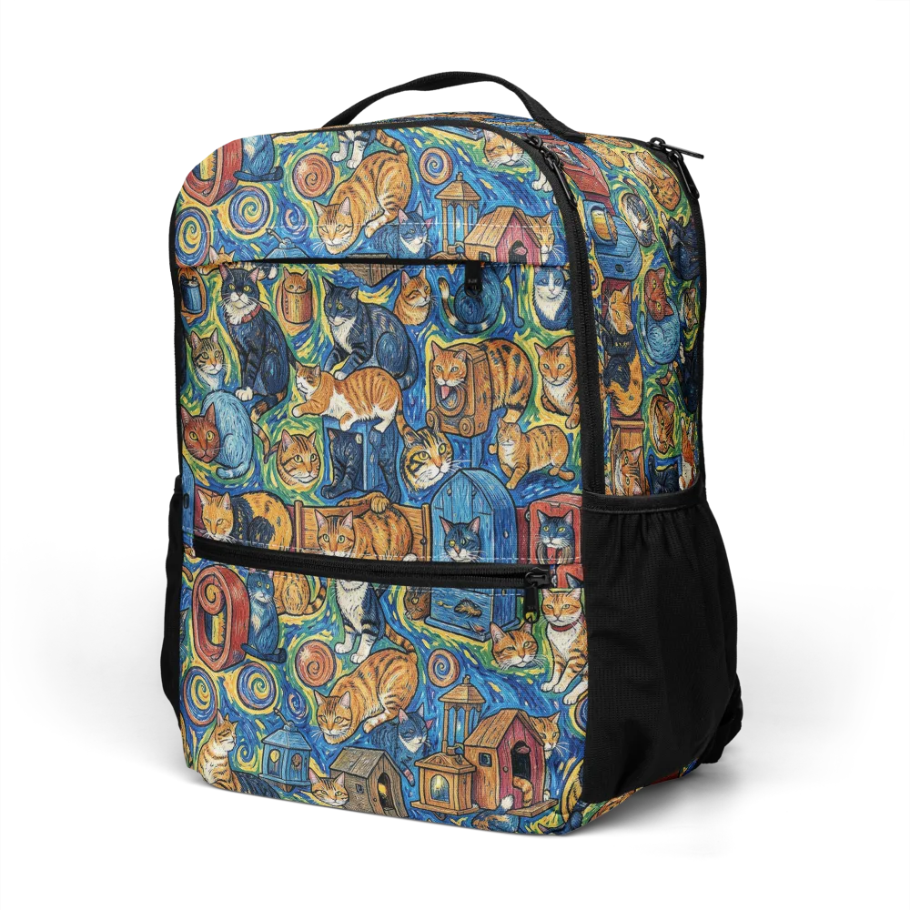 Midnight Meow on Utility Backpack — Left Front
