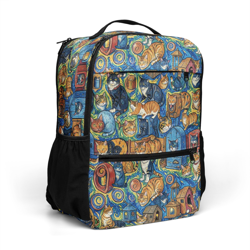 Midnight Meow on Utility Backpack — Right Front