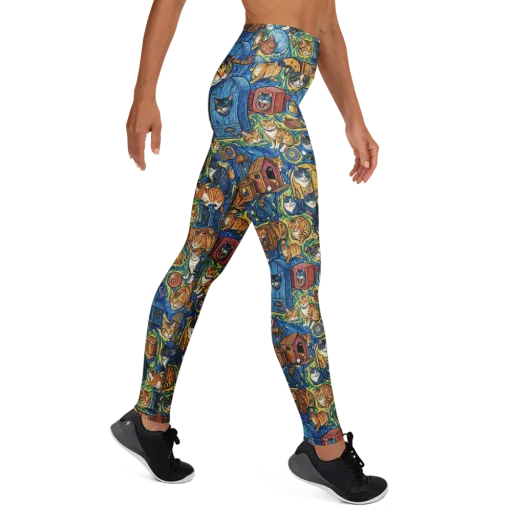 Midnight Meow on a Yoga Leggings