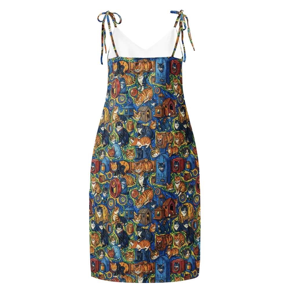 Midnight Meow on Slip Dress — Back