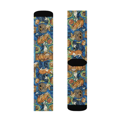 Midnight Meow on a Socks