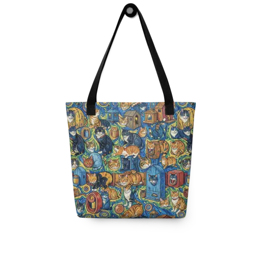 Midnight Meow on a Tote Bag