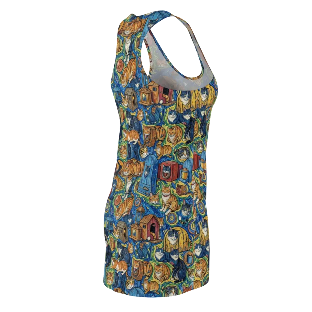 Midnight Meow on Racerback Dress — Back Side
