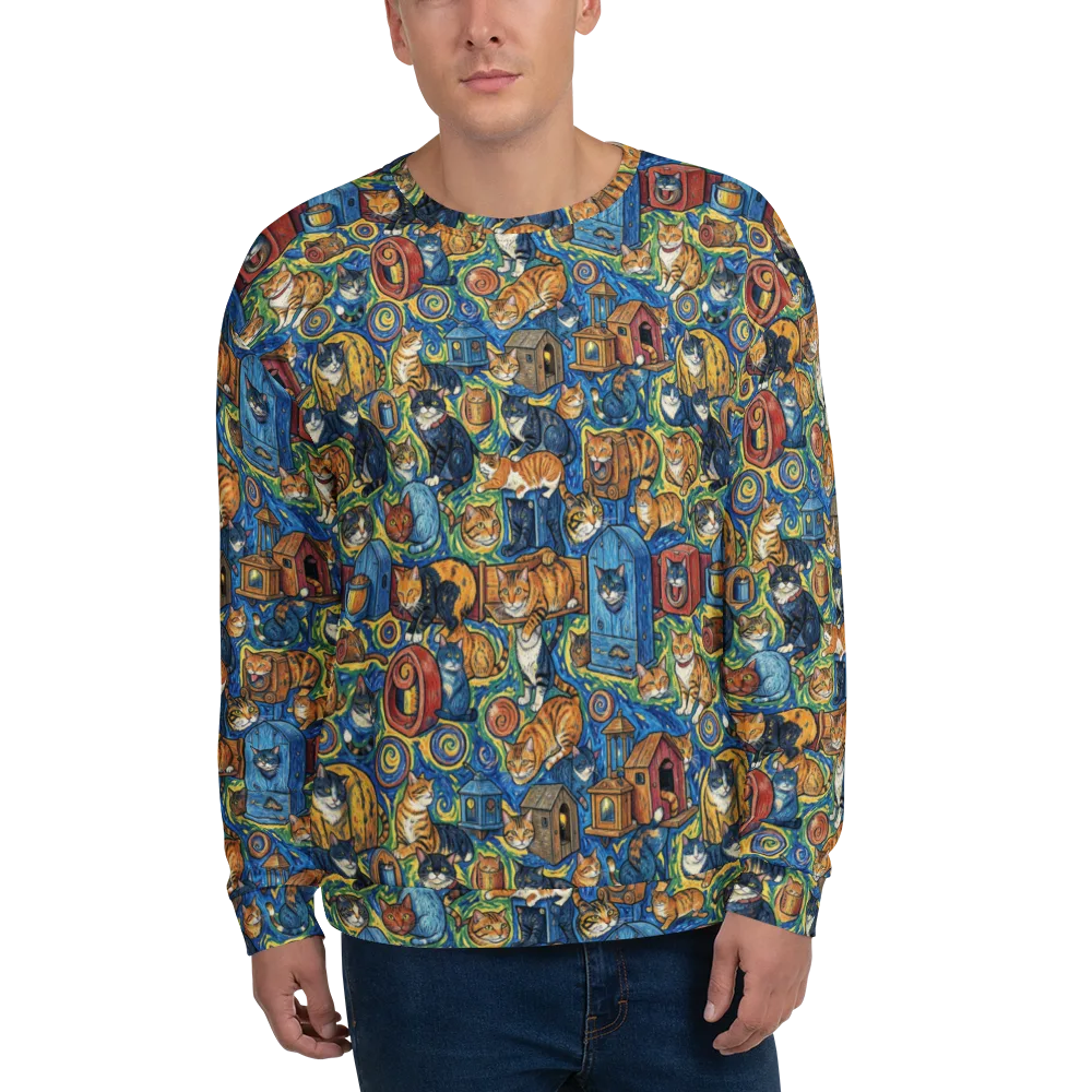Midnight Meow on Sweatshirt — Front