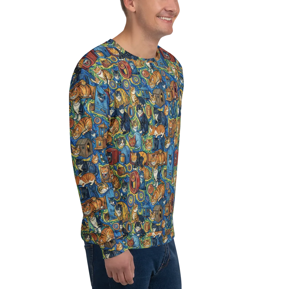 Midnight Meow on Sweatshirt — Right Front