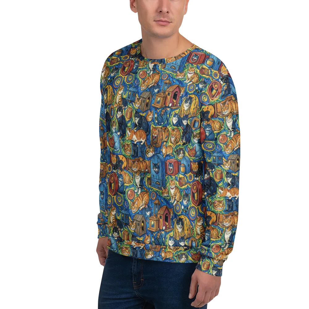 Midnight Meow on Sweatshirt — Left Front